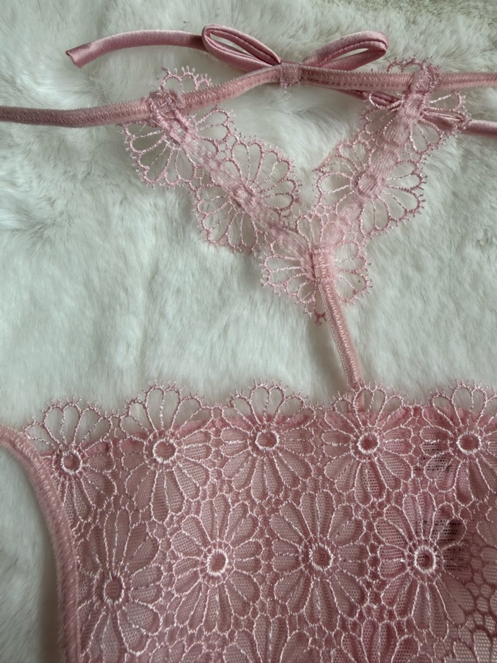 Victoria's Secret Pink Floral Crochet Thong - Picture 5 of 7